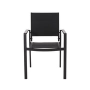 Baird - Outdoor Mesh And Aluminum Dining Chairs - Black - R&R Furniture Gallery (Fountain Valley, CA)