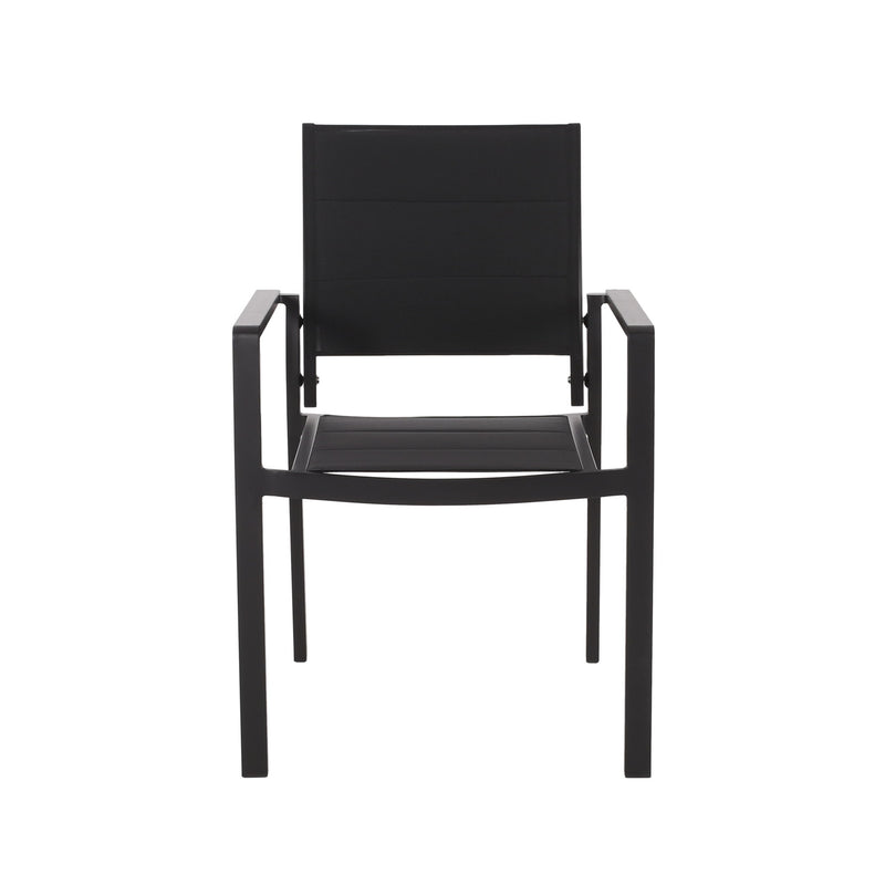 Baird - Outdoor Mesh And Aluminum Dining Chairs - Black - R&R Furniture Gallery (Fountain Valley, CA)