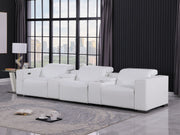 1208 - Leather Sofa With 3 Power Recliners And Two Storage Consoles - R&R Furniture Gallery (Fountain Valley, CA)