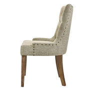 Yotam - Side Chair (Set of 2) - Beige Fabric & Salvaged Oak - R&R Furniture Gallery (Fountain Valley, CA)