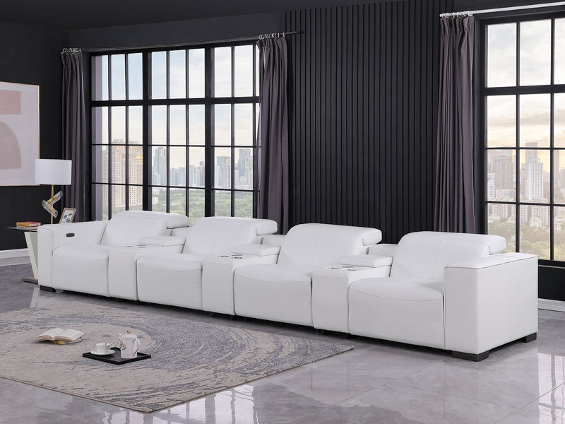 1208 - 7 Piece Leather Sofa With 4 Power Recliners And Power Headrests - R&R Furniture Gallery (Fountain Valley, CA)