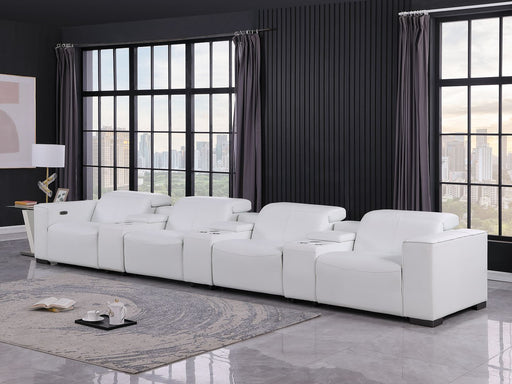 1208 - 7 Piece Leather Sofa With 4 Power Recliners And Power Headrests - R&R Furniture Gallery (Fountain Valley, CA)