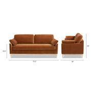 Jennifer Taylor Home Pasadena Modern Farmhouse Sofa in neutral fabric, showcasing a stylish stationary sofa with clean lines and plush cushions.