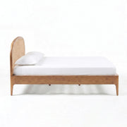 Rattan panel bed by TOV Furniture featuring a natural woven rattan headboard and frame, modern and stylish bedroom furniture.