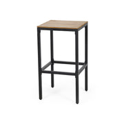 Set of two Noble House outdoor bar stools with slat design and metal frames, perfect for patio or garden seating.