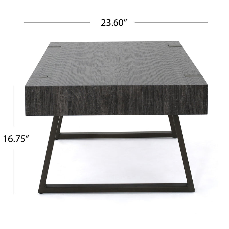 Abitha - Coffee Table With Industrial Powder Coated Metal Legs - R&R Furniture Gallery (Fountain Valley, CA)