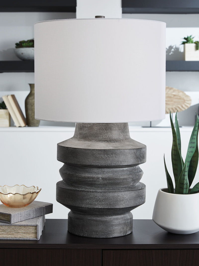 Wahida - Poly Table Lamp - Distressed Black - R&R Furniture Gallery (Fountain Valley, CA)