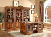 Huntington - Double Pedestal Executive Desk - Antique Vintage Pecan - R&R Furniture Gallery (Fountain Valley, CA)