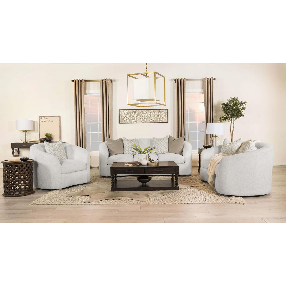 Rory - Sloped Arms Sofa With Pillows - Ivory