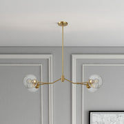 Ashcroft Furniture Jewel 4 Lights chandelier with clear and gold finish, hanging ceiling fixture with elegant design.