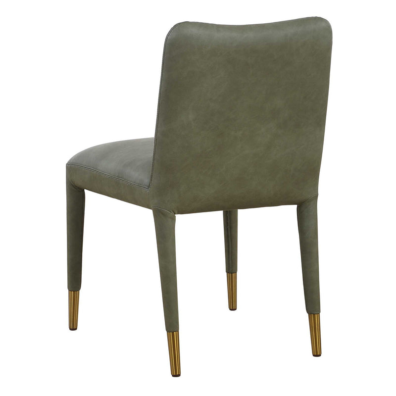 Set of two Conifer dining chairs by Uttermost with wooden legs and upholstered seats, showcasing elegant, modern design.