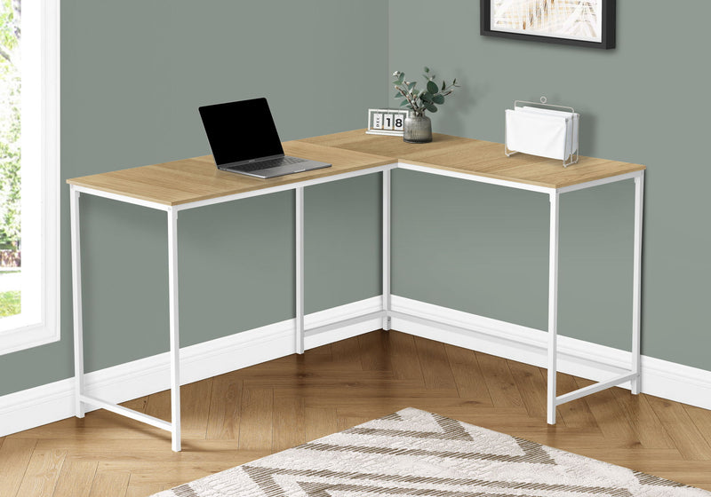 Computer Desk, Home Office, Corner, L Shape, Laptop, Marble Look Contemporary & Modern - R&R Furniture Gallery (Fountain Valley, CA)
