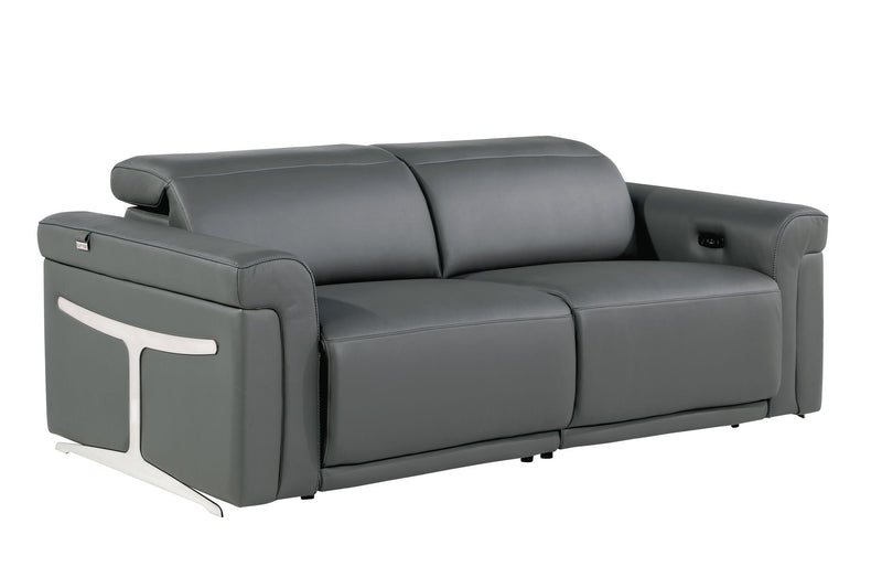 1126 - Top Grain Power Reclining Italian Leather Sofa - R&R Furniture Gallery (Fountain Valley, CA)