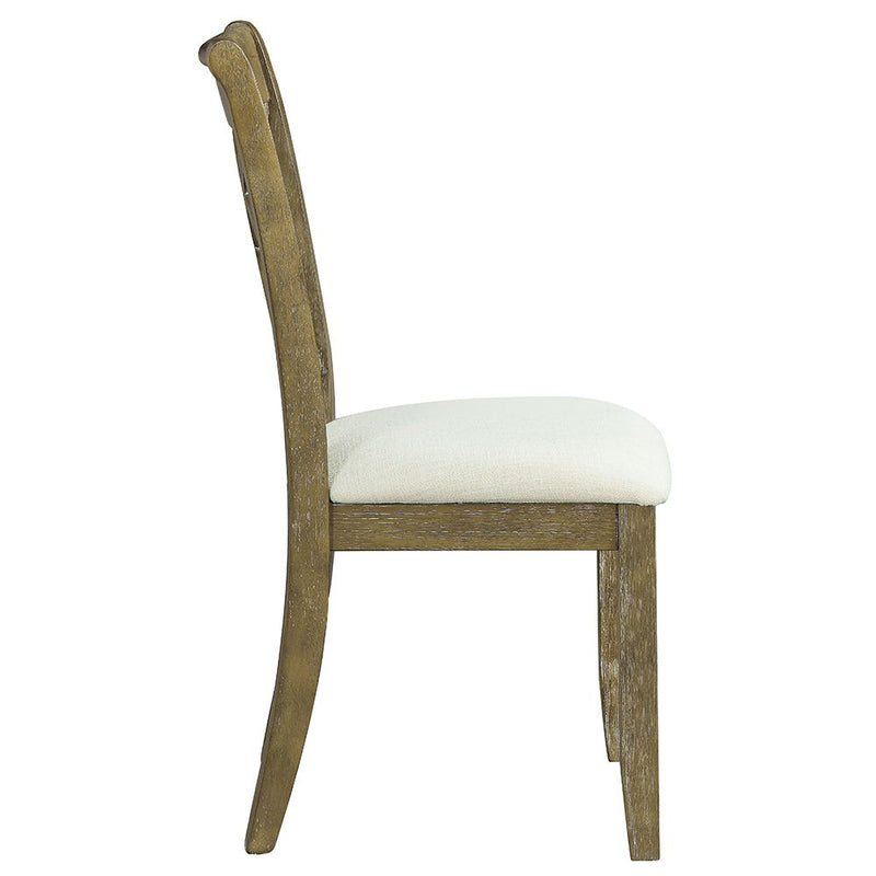 Karsen - Side Chair (Set of 2) - Beige Linen & Rustic Oak - R&R Furniture Gallery (Fountain Valley, CA)