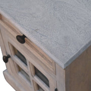 Glazed Bedside Table - Stone White - R&R Furniture Gallery (Fountain Valley, CA)