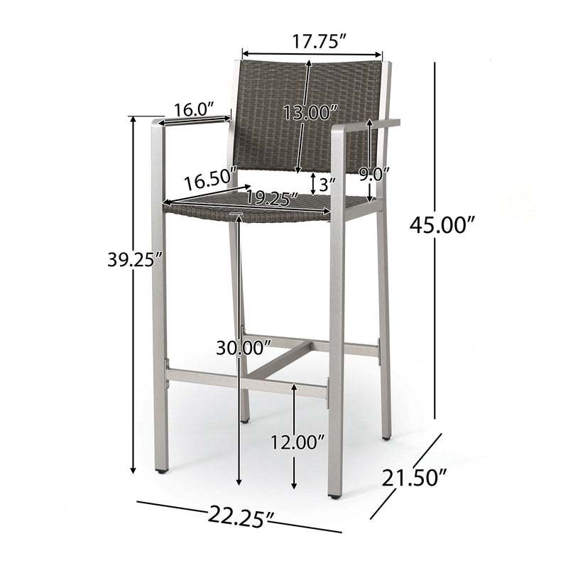 Outdoor Rust Proof Aluminum Barstools (Set of 2) - R&R Furniture Gallery (Fountain Valley, CA)