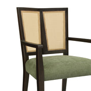 Mid Century Modern Arm Dining Chair Set With Rattan Backrest - R&R Furniture Gallery (Fountain Valley, CA)