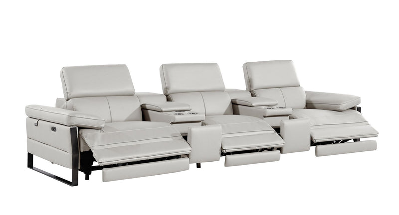 1246 - Modular Power Triple Reclining Dual Console Sofa With Power Reclining Headrests