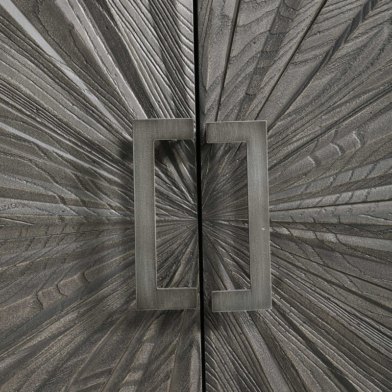 Gray Oak 2-door accent cabinet by Uttermost featuring a sleek, modern design with sturdy construction and stylish hardware.