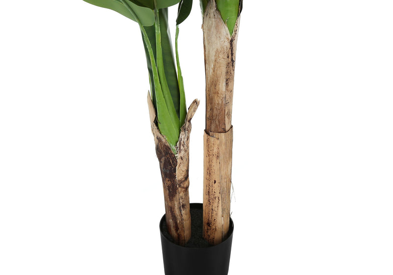 55" Tall, Artificial Plant, Banana Tree, Indoor, Faux, Fake, Floor, Greenery, Potted, Real Touch, Decorative - Green / Black - R&R Furniture Gallery (Fountain Valley, CA)