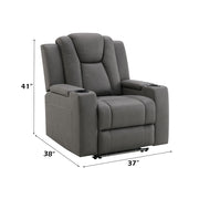Leuco - Power Motion Recliner With Cup Holder, Control, LED & Power Headrest - Gray - R&R Furniture Gallery (Fountain Valley, CA)