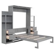 Murphy Wall Bed With LED Lights, Shelves And Drawers - R&R Furniture Gallery (Fountain Valley, CA)