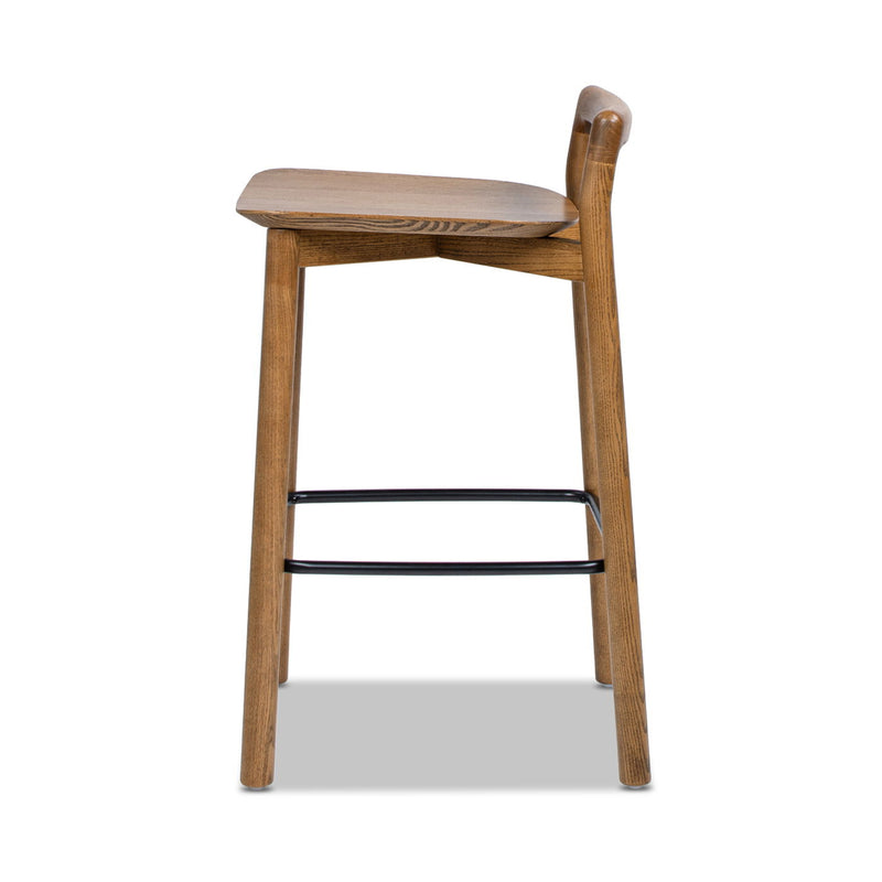Sven - Modern Minimalist Low Back Counter Stool - Dark Brown Walnut - R&R Furniture Gallery (Fountain Valley, CA)