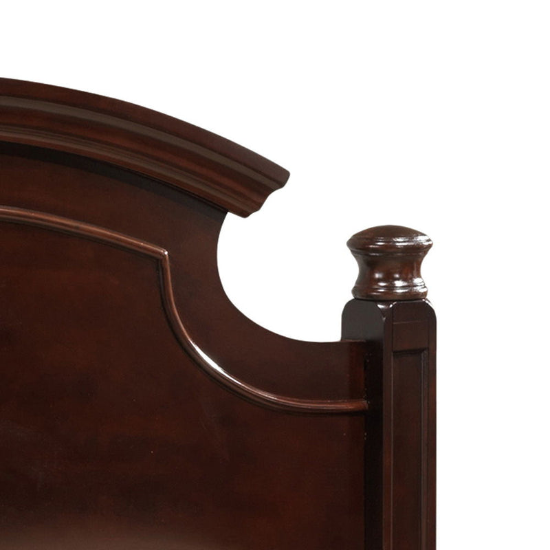 Hand-carved traditional panel bed by Glory Furniture featuring intricate woodwork and classic design in a natural wood finish.