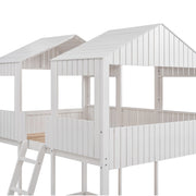Bunk Bed With Roof, Window, Guardrail, Ladder - R&R Furniture Gallery (Fountain Valley, CA)