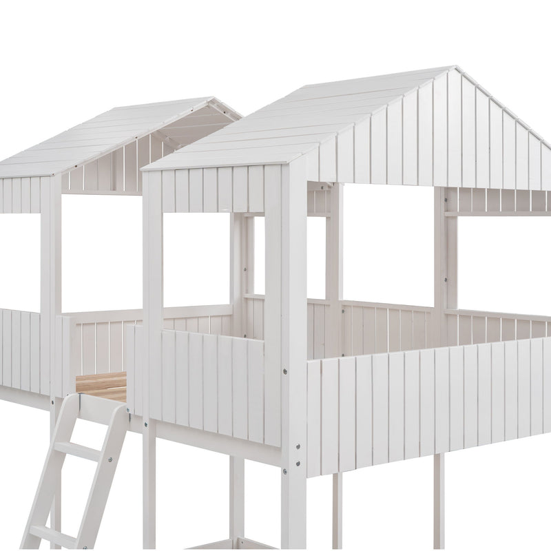 Bunk Bed With Roof, Window, Guardrail, Ladder - R&R Furniture Gallery (Fountain Valley, CA)