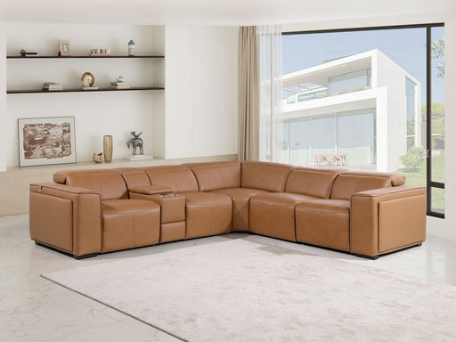 1224 - 6-Piece L-Shaped Sectional Sofa In With 3 Power Recliners & Power Headrests - R&R Furniture Gallery (Fountain Valley, CA)