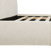 Jennifer Taylor Home Archie Puffy Grounded upholstered platform bed with plush headboard and sleek design in a modern bedroom setting.