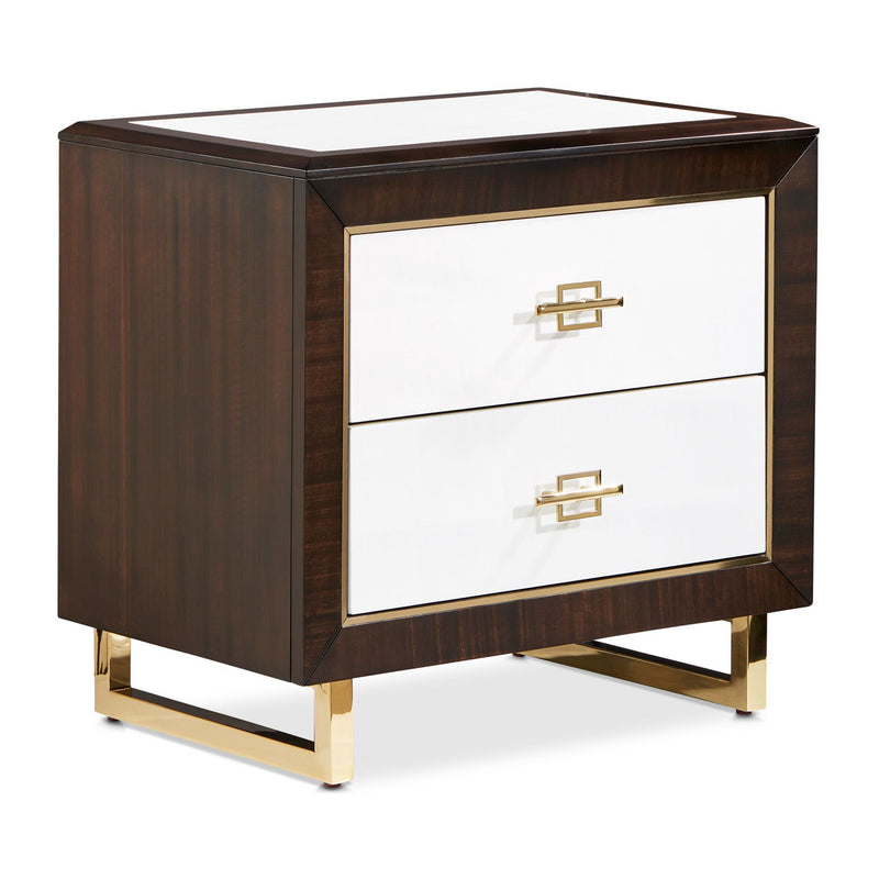 Belmont Place - Nightstand - White / Dark Brown - R&R Furniture Gallery (Fountain Valley, CA)