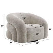Irma - Chair With Swivel - Gray Boucle - R&R Furniture Gallery (Fountain Valley, CA)