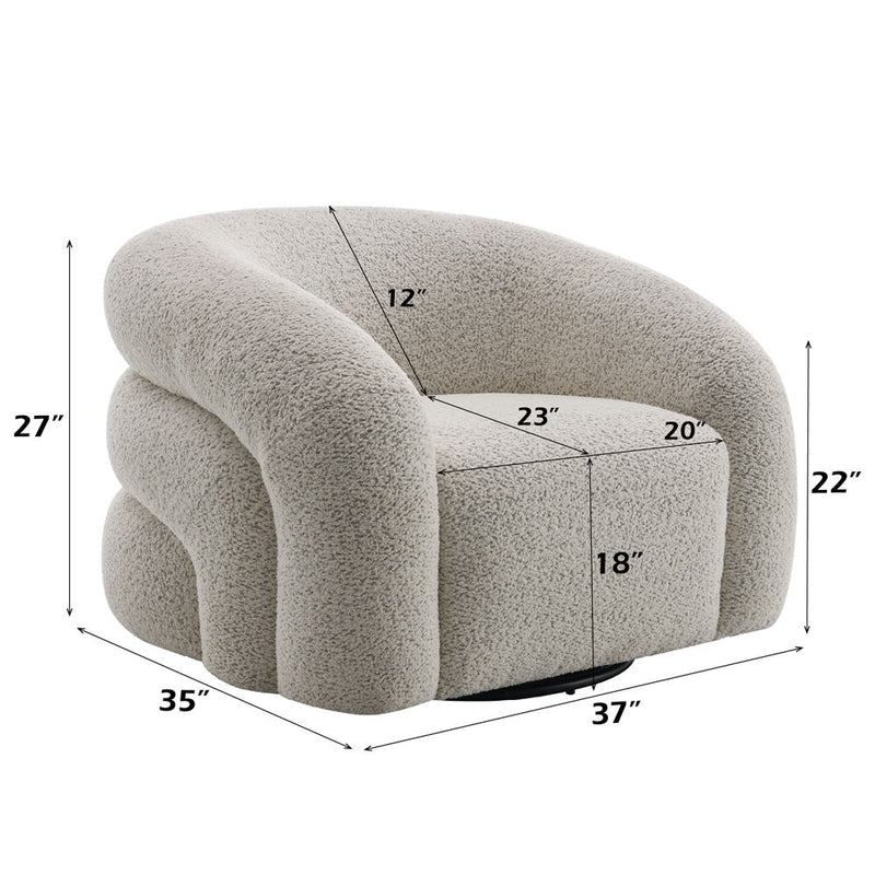 Irma - Chair With Swivel - Gray Boucle - R&R Furniture Gallery (Fountain Valley, CA)