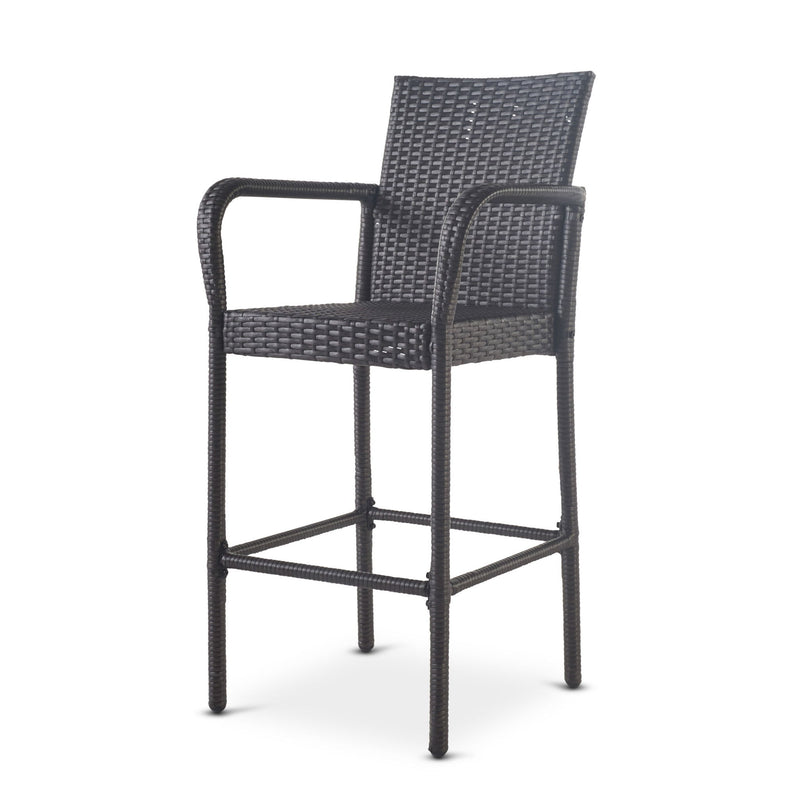 Outdoor Wicker Barstools With Rattan And Iron Frame - R&R Furniture Gallery (Fountain Valley, CA)