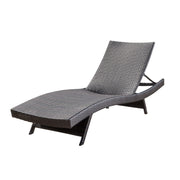 Mysticism Outdoor Chaise Lounge With Adjustable Backrest And Foldable Legs - Brown Multi - R&R Furniture Gallery (Fountain Valley, CA)