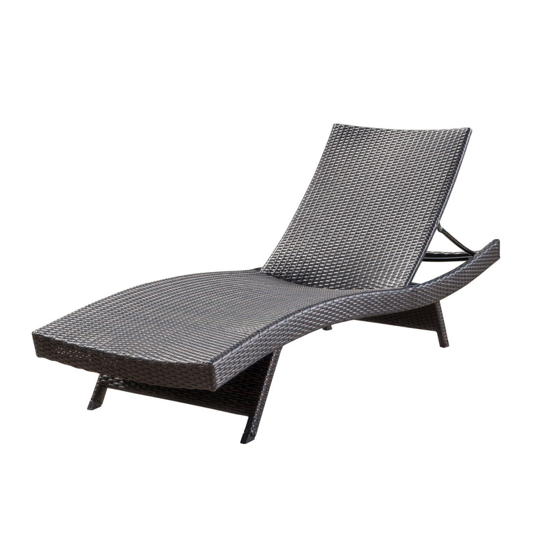Mysticism Outdoor Chaise Lounge With Adjustable Backrest And Foldable Legs - Brown Multi - R&R Furniture Gallery (Fountain Valley, CA)