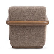 Classic Home Welson swivel accent chair in warm mocha fabric, featuring a comfortable design with a rounded backrest and swivel base.