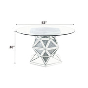 Noralie - 52" Round Dining Table - Mirrored & Faux Diamonds - R&R Furniture Gallery (Fountain Valley, CA)