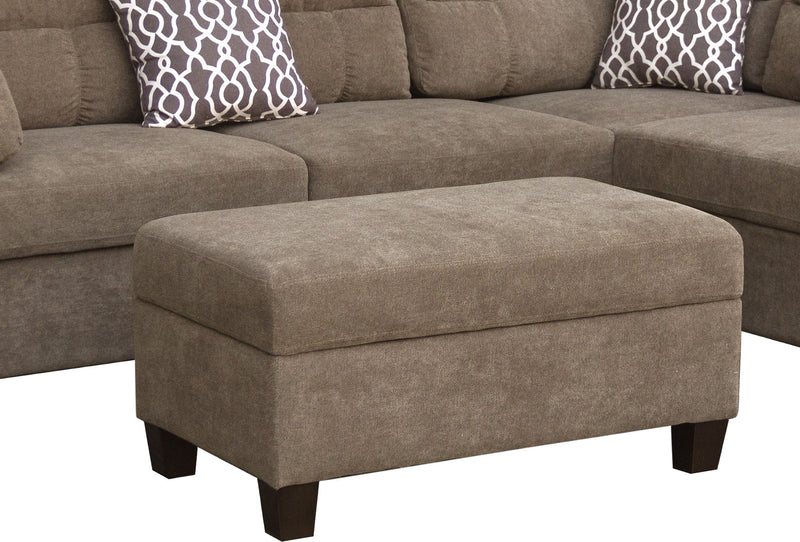Diego - Fabric Sectional Sofa With Right Facing Chaise, Storage Ottoman, And 2 Accent Pillows - R&R Furniture Gallery (Fountain Valley, CA)