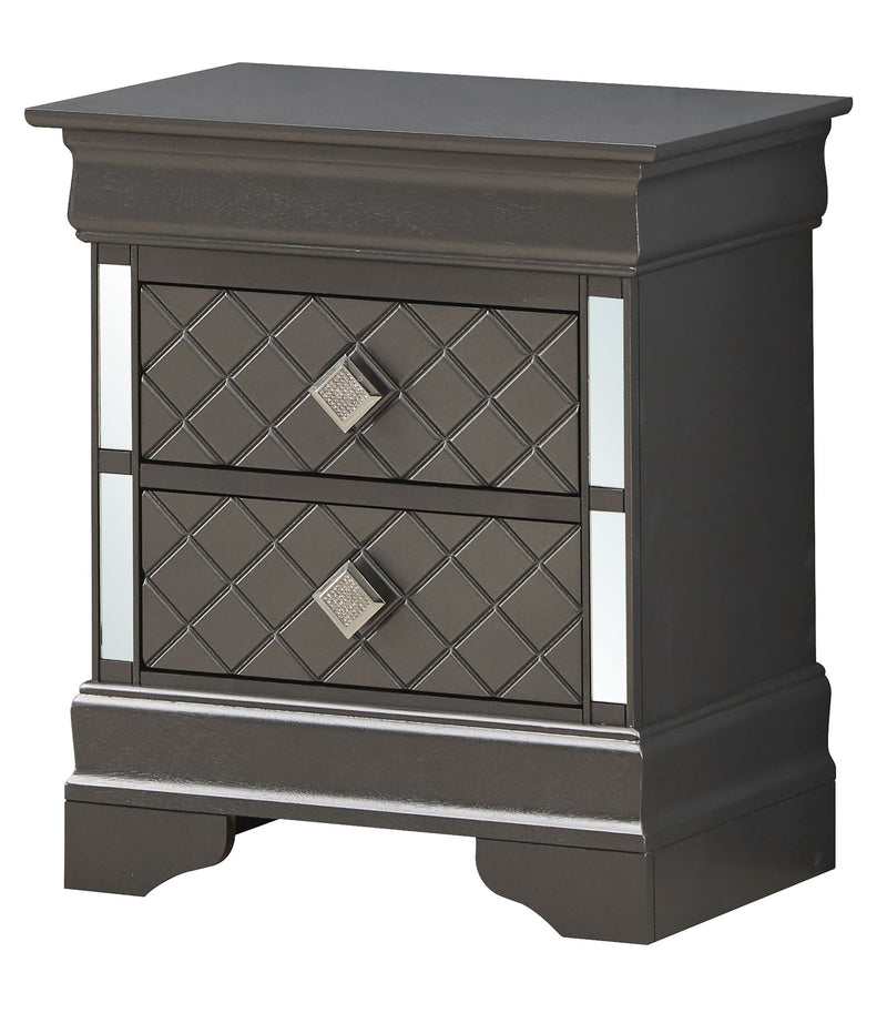Glory Furniture Verona accent nightstand with a modern design, featuring a smooth surface and a single drawer for bedside storage.