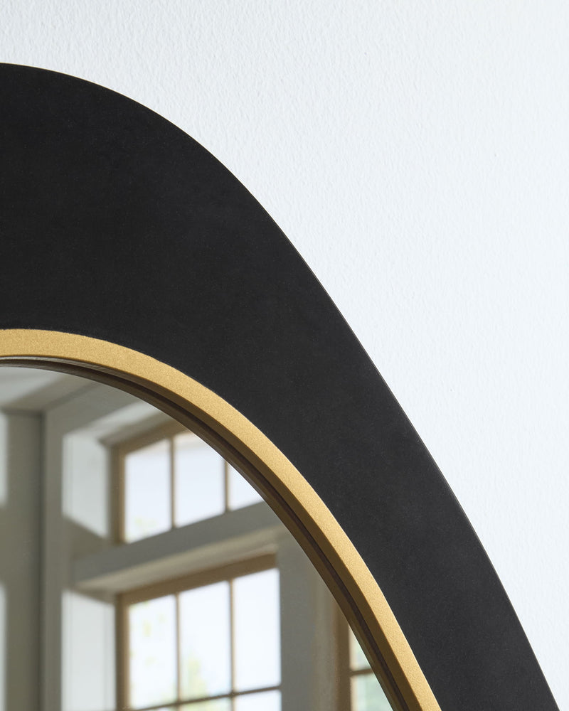 Kierlock - Accent Mirror - Black / Gold Finish - R&R Furniture Gallery (Fountain Valley, CA)