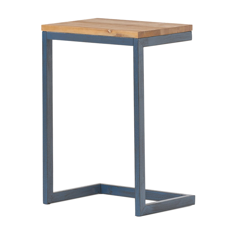 C Shaped End Table With Iron Base And Fir Wood To - R&R Furniture Gallery (Fountain Valley, CA)