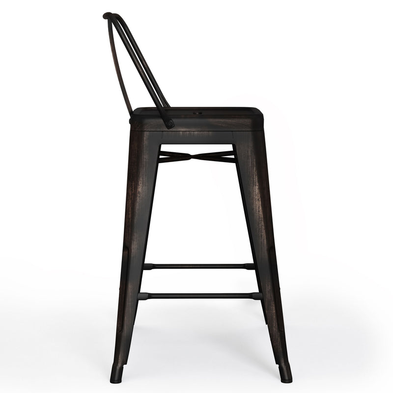 Rayne - Curved Back Metal Stool (Set of 2) - R&R Furniture Gallery (Fountain Valley, CA)