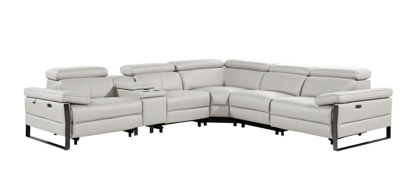 1246 - 6-Piece L-Shaped Modular Power Reclining Sectional With 3 Power Recliners And Power Headrests