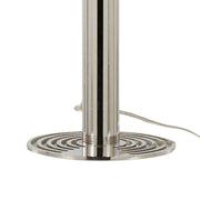 Pair of Lumi Source Master 29-inch contemporary table lamps with polished nickel bases and white shades, set of two.