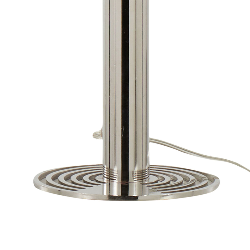 Pair of Lumi Source Master 29-inch contemporary table lamps with polished nickel bases and white shades, set of two.