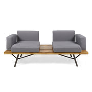 2 Piece Patio Set With Loveseat And Coffee Table - Natural / Dark Gray - R&R Furniture Gallery (Fountain Valley, CA)