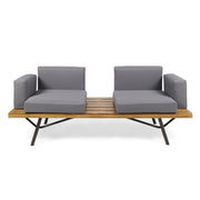 Outdoor Sofa With Cushions And Iron Legs - Dark Gray - R&R Furniture Gallery (Fountain Valley, CA)